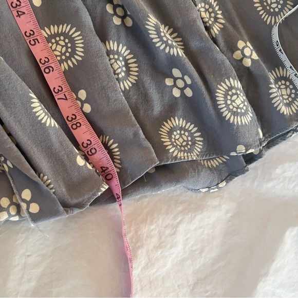 BODEN Floral Printed Long Sleeve Shirt Dress Size 6 L Dusty Blue - Picture 10 of 10